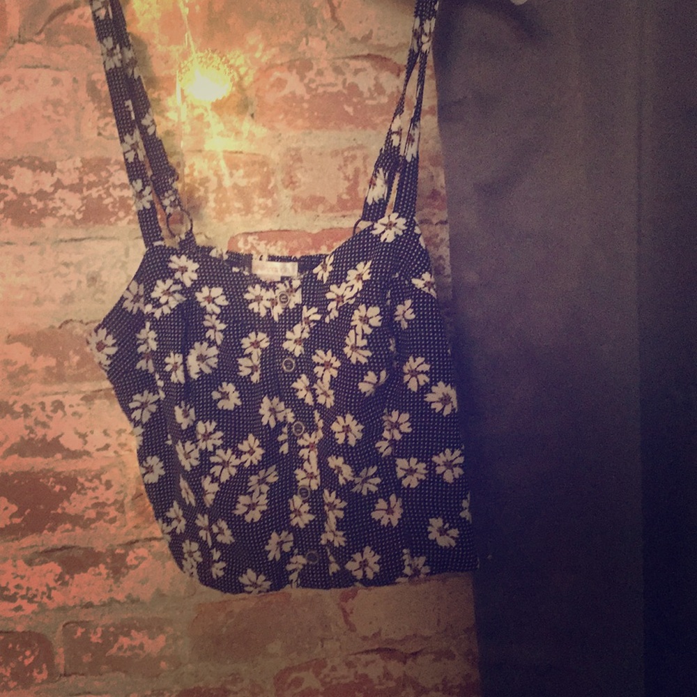 Retro two-piece crop top and midi skirt set. (M)